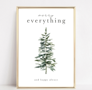 Merry Everything and Happy Always Wall Art from Etsy