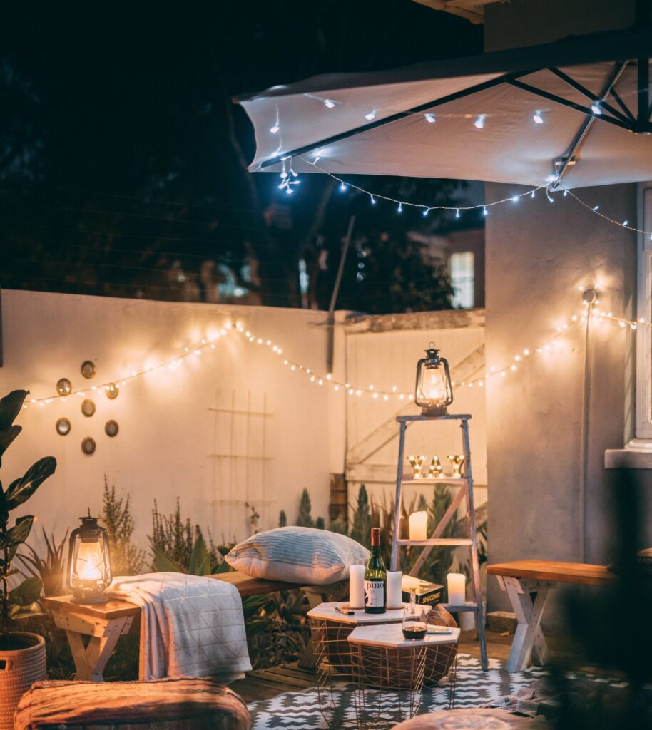 Christmas Lights on the Patio